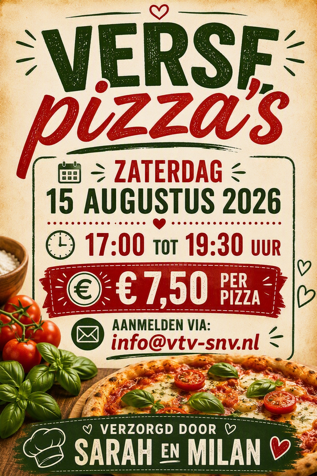 Verse Pizza’s 15 Augustus @ Kantine SNV